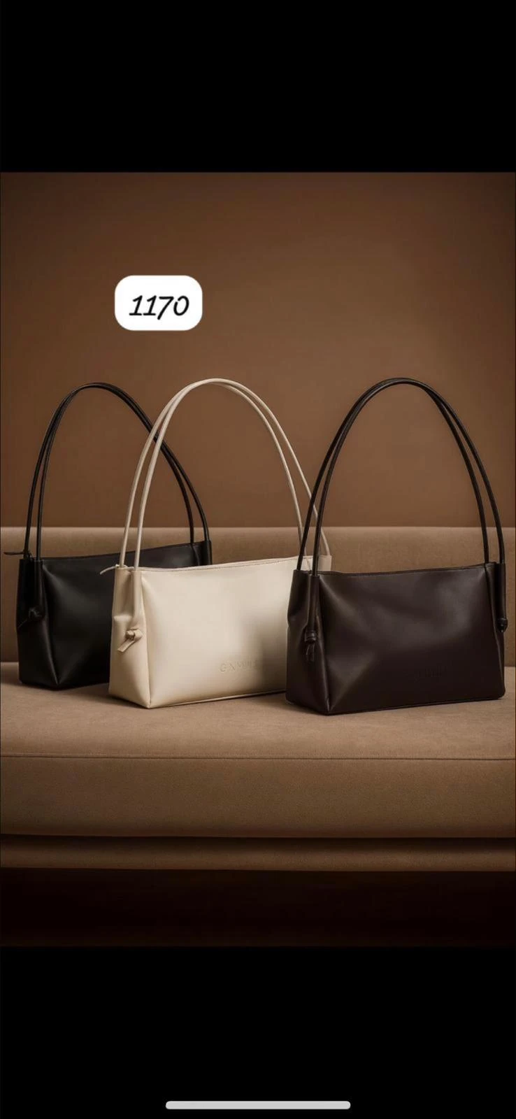 İnce Saplı Kol Çantası - siyah