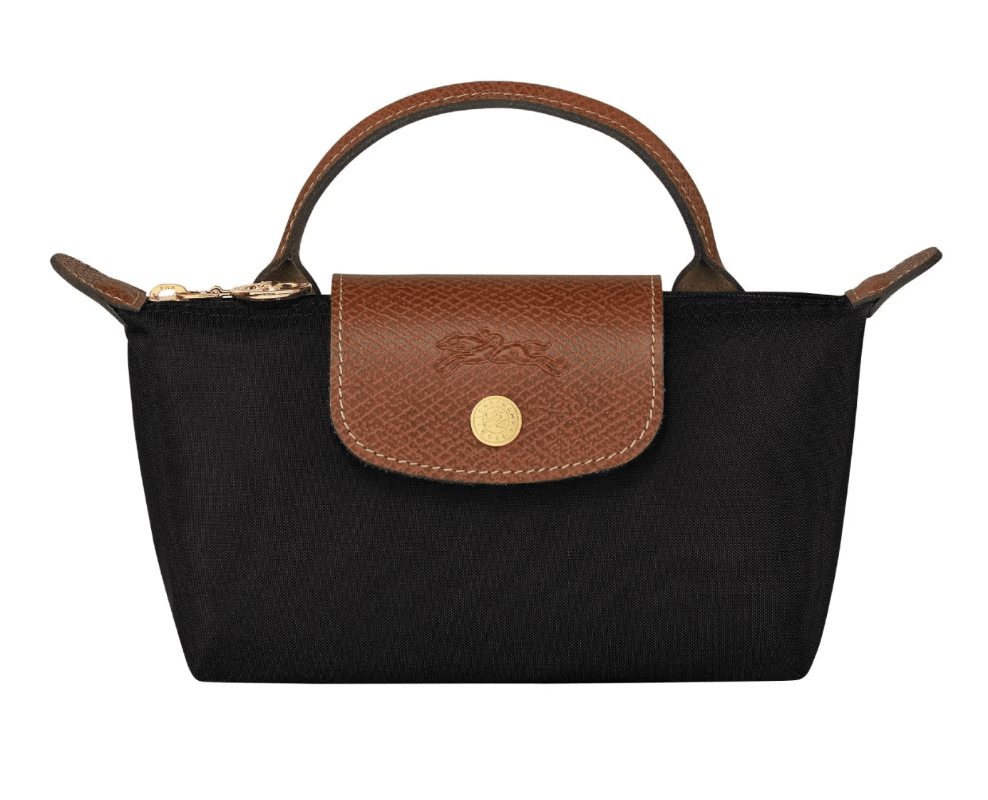  Longchamp Le Pliage Original Pouch With Handle Black