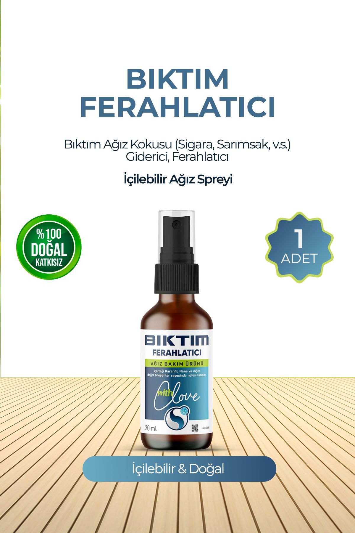 Ağız Kokusu (Sigara, Sarımsak, v.s.) Giderici Ferahlatıcı İçilebilir Ağız Bakım Spreyi 20 ml