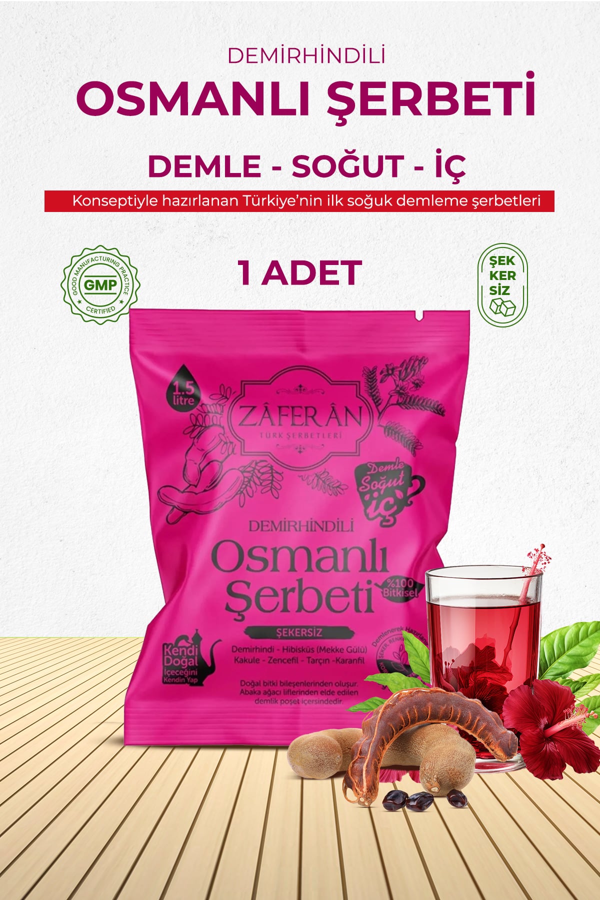 Osmanlı Şerbeti 1.5 Lt. Demirhindi Şerbeti Ramazan Şerbeti Doğal Şerbet