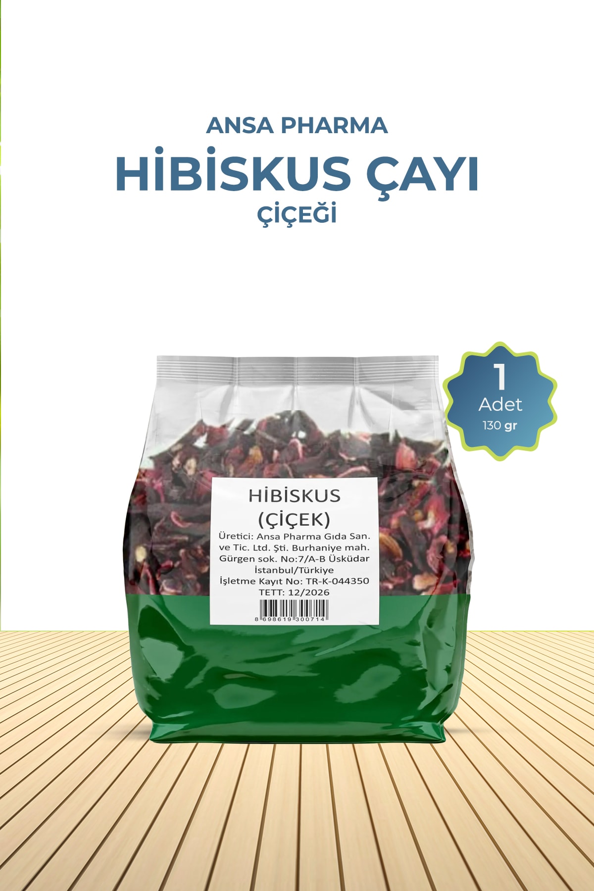 Hibiskus Çayı (Çiçeği) 1. Kalite 130 G