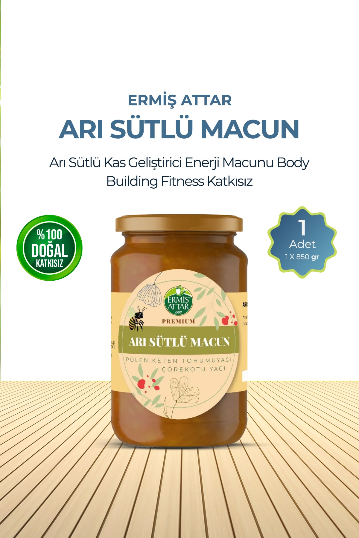 Arı Sütlü Kas Geliştirici Enerji Macunu Body Building Fitness Katkısız 850 g
