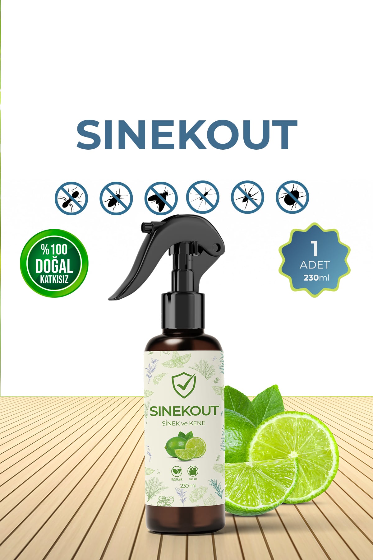 Sinekout Sinek ve Kene İçin Doğal Defans Sinek Kovucu 230 Ml