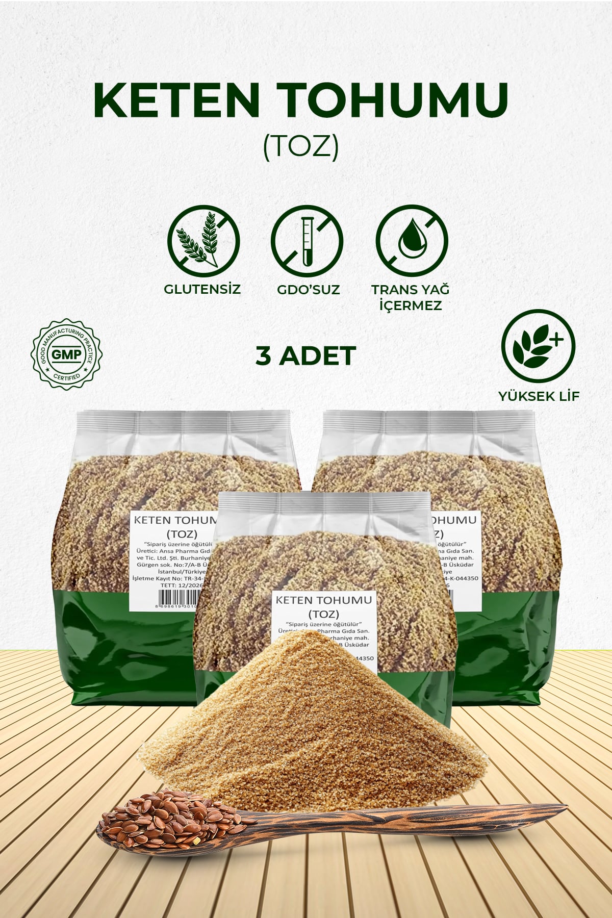 Keten Tohumu Taze Öğütülmüş 500 G 3 lü Ekonomik Paket (Sipariş Üzerine Öğütülür ve Paketlenir)