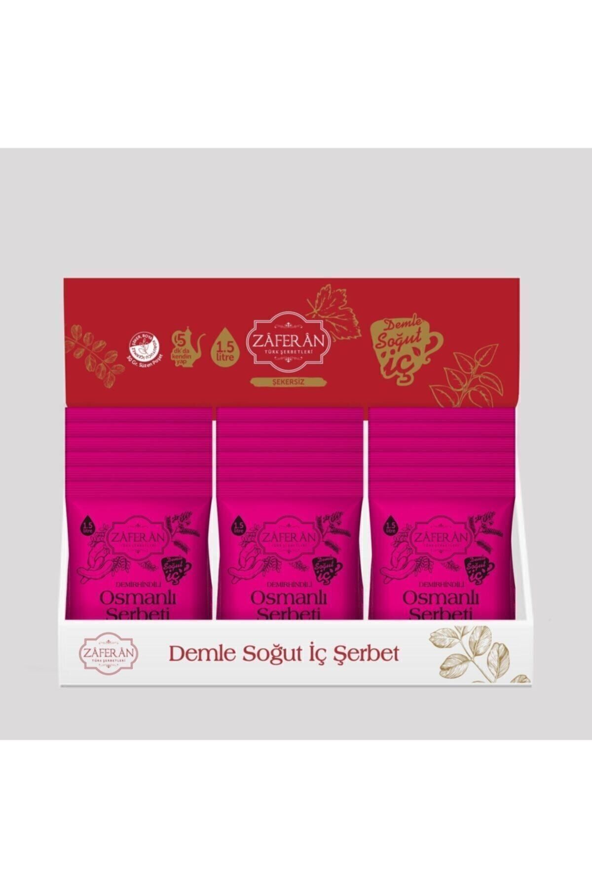 Zaferan Osmanlı Şerbeti 18x1.5 Lt. Demirhindi Şerbeti Ramazan Şerbeti Doğal Şerbet