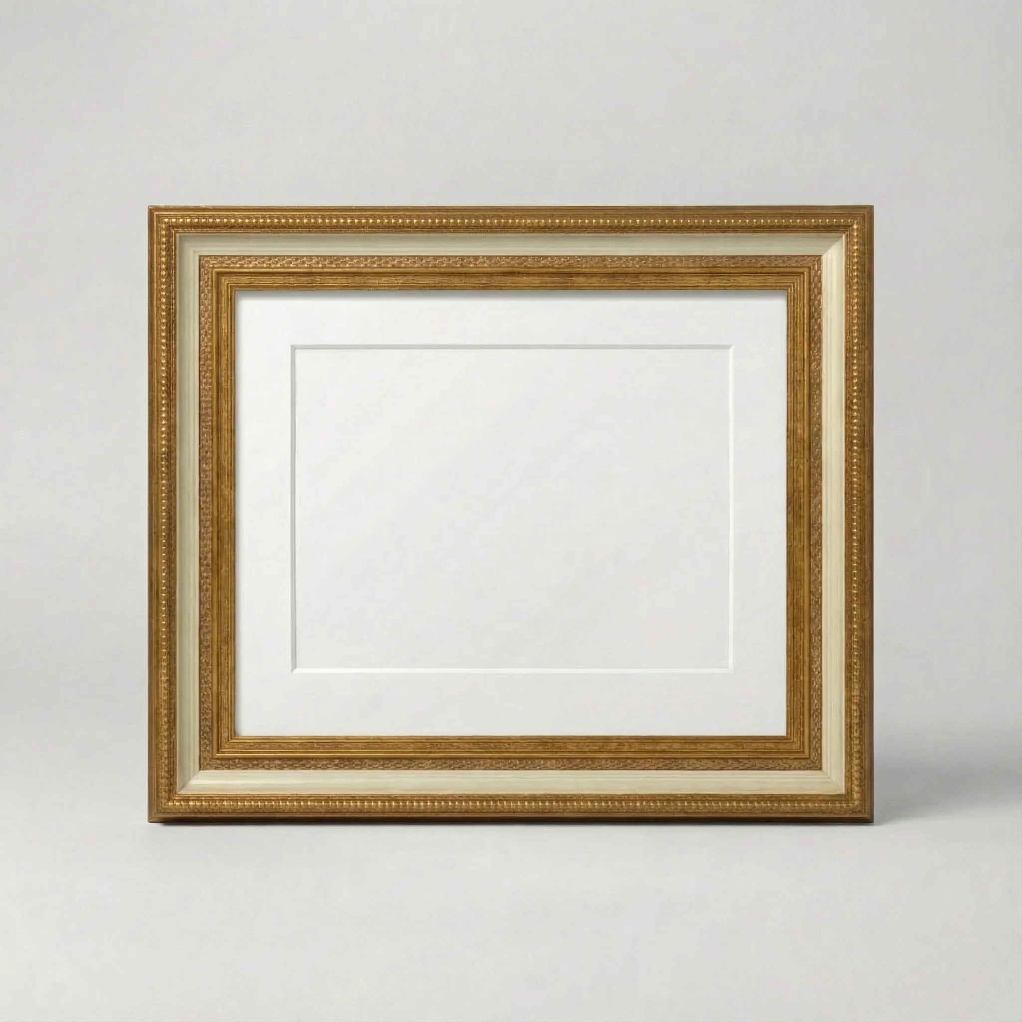 51mm Antik Altın Beyaz Dokulu Resim Çerçevesi