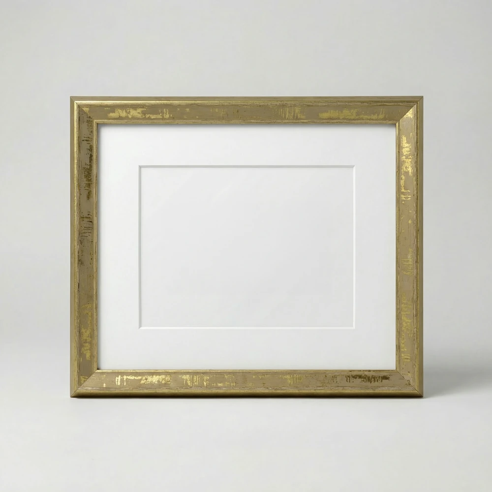 18mm Düz Altın Eskitme içi Parlak Altın Resim Çerçevesi