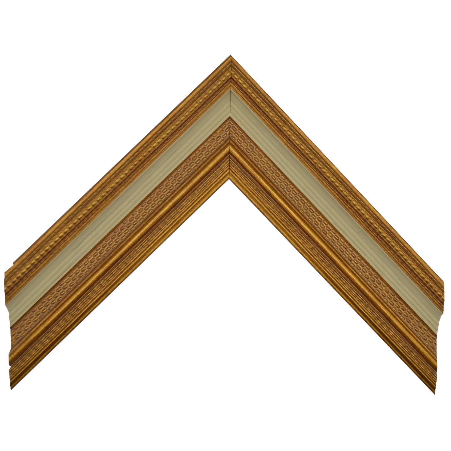 51 mm Antique Gold Frame with White Textured Finish