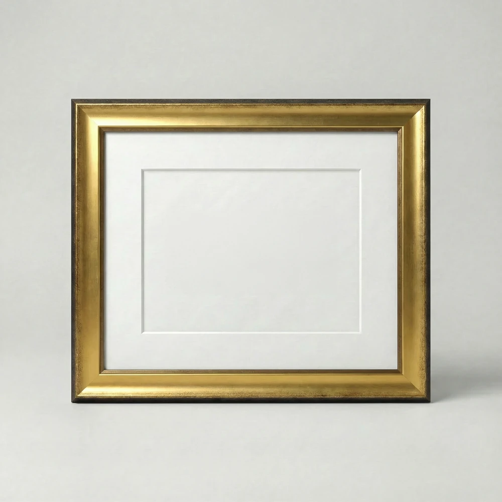 28mm Eskitme Efektli Parlak Altın Resim Çerçevesi