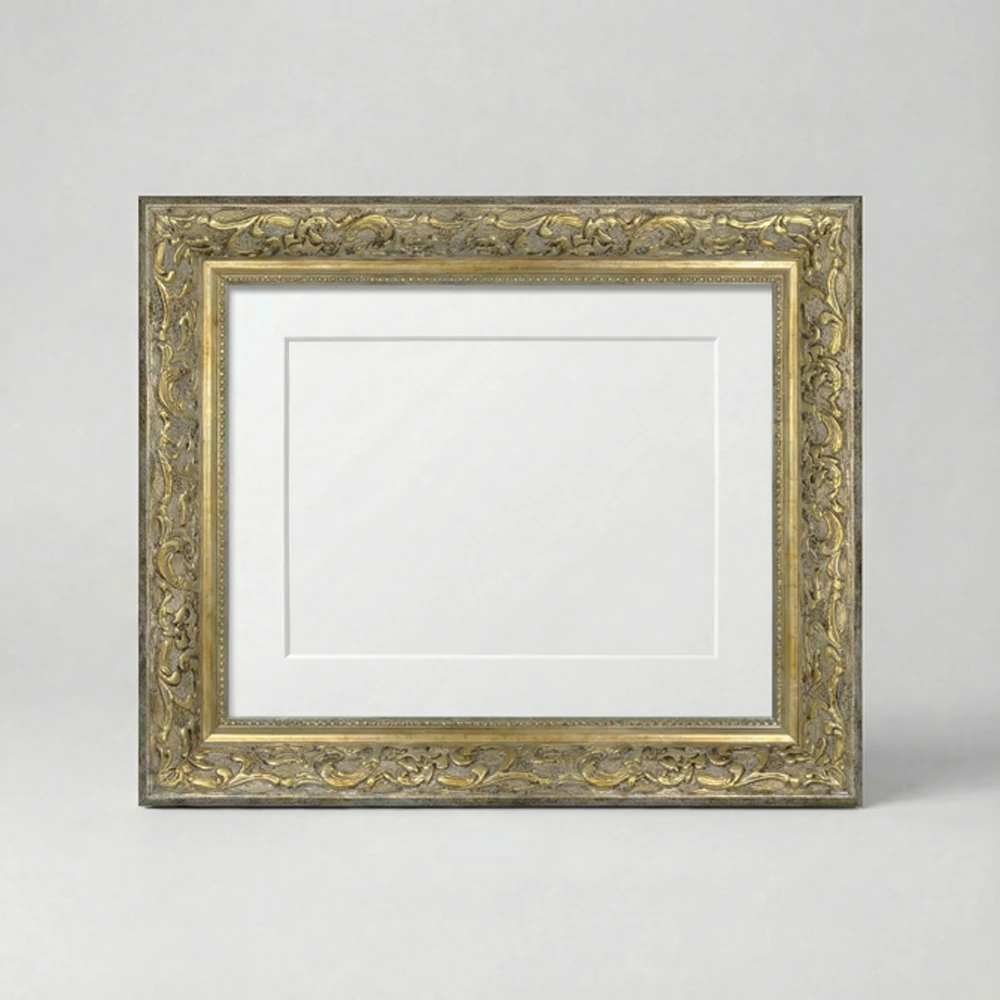 74mm Yaprak Antik Gümüş Resim Çerçevesi