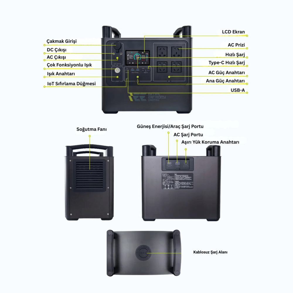 SINGO2000PRO Taşınabilir Güç Kaynağı – 1920Wh Kapasite, 4000W Çıkış, LifePO4 Batarya, Kablosuz Şarj