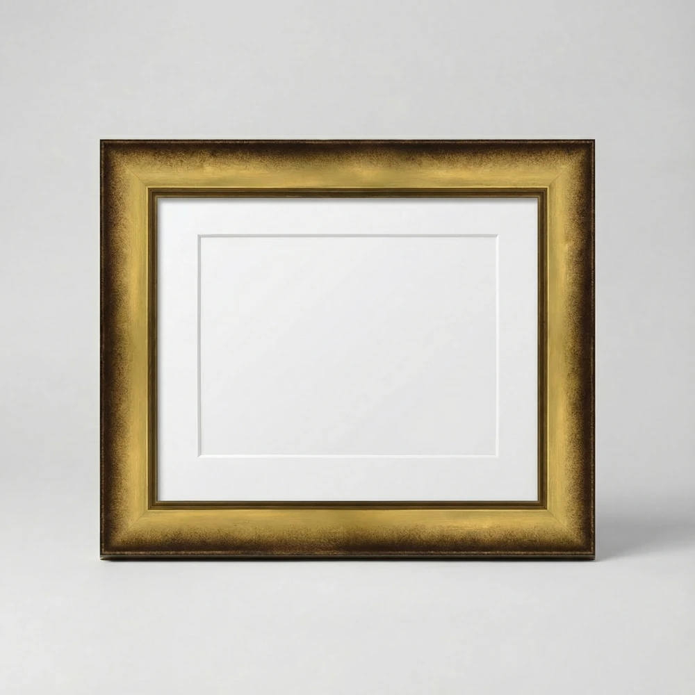 56mm Eskitme Efektli Parlak Altın Resim Çerçevesi
