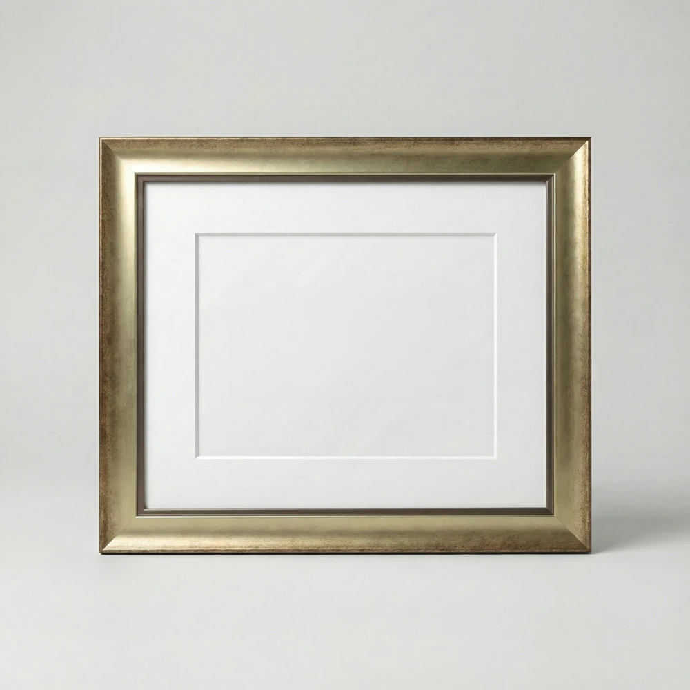28mm Eskitme Efektli Açık Saten Altın Resim Çerçevesi