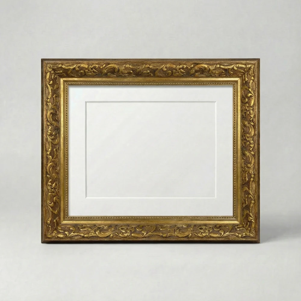 74mm Yaprak Antik Altın Resim Çerçevesi