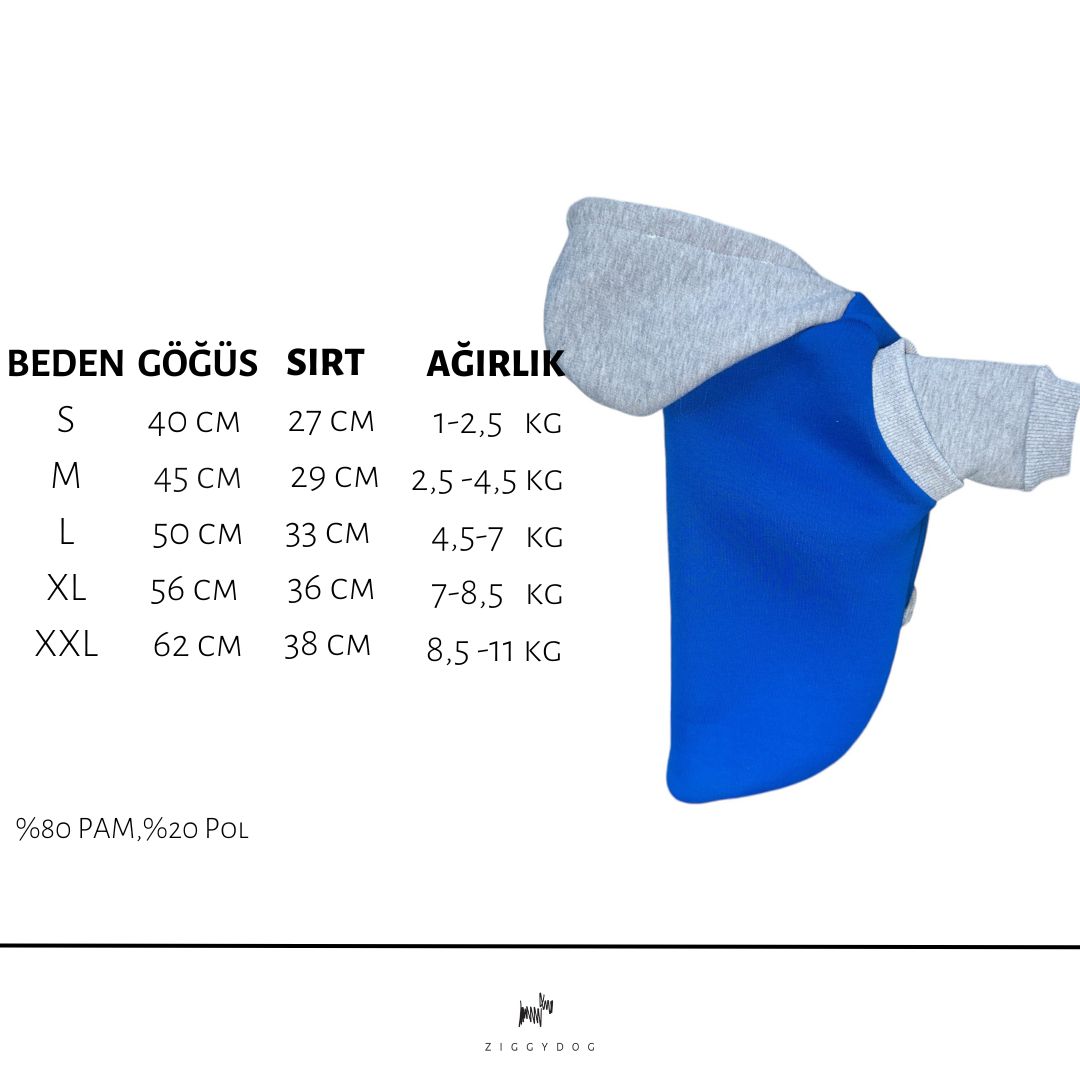 MAVİ KAPŞONLU SWEATSHIRT 