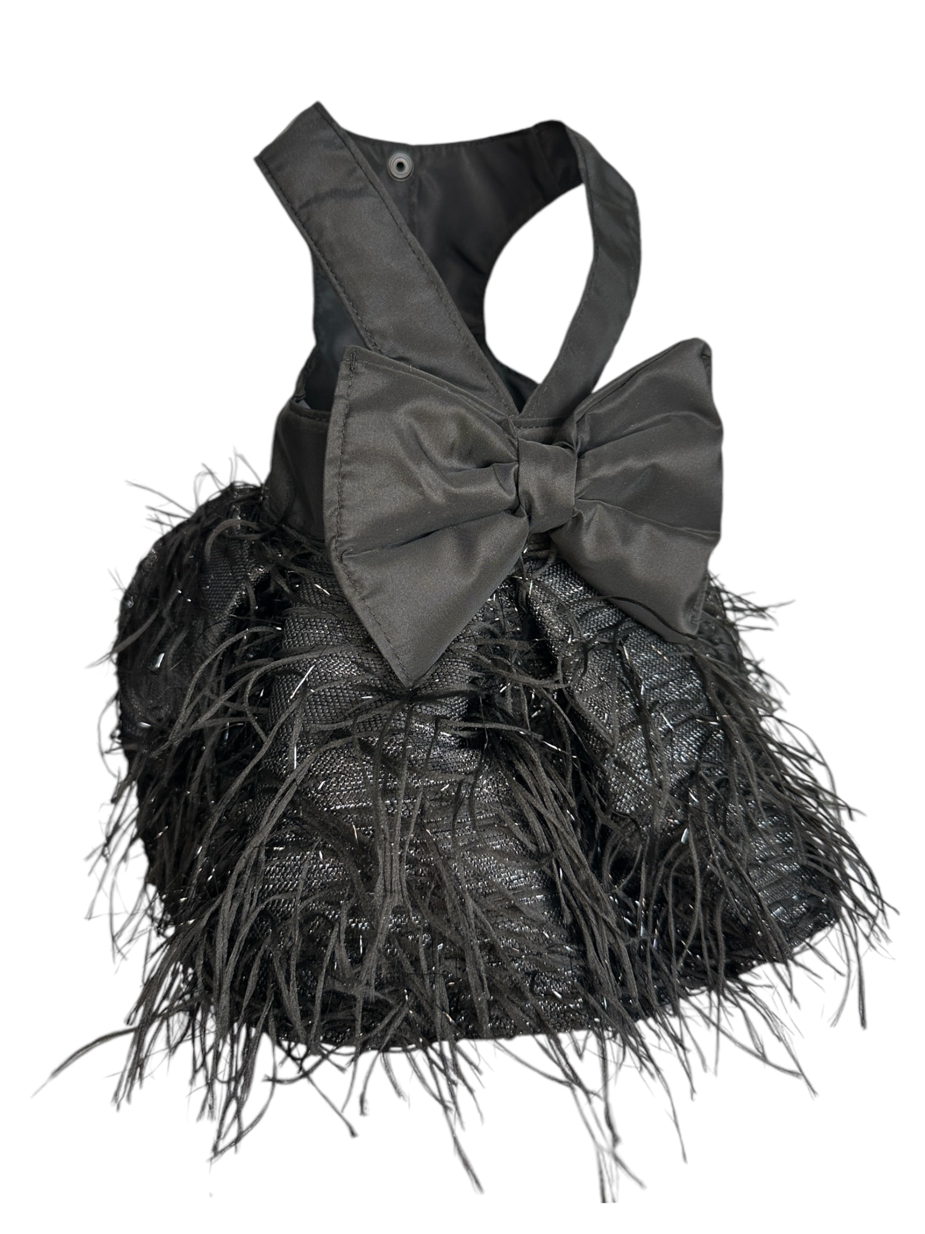 SİYAH TÜYLÜ ABİYE ELBİSE