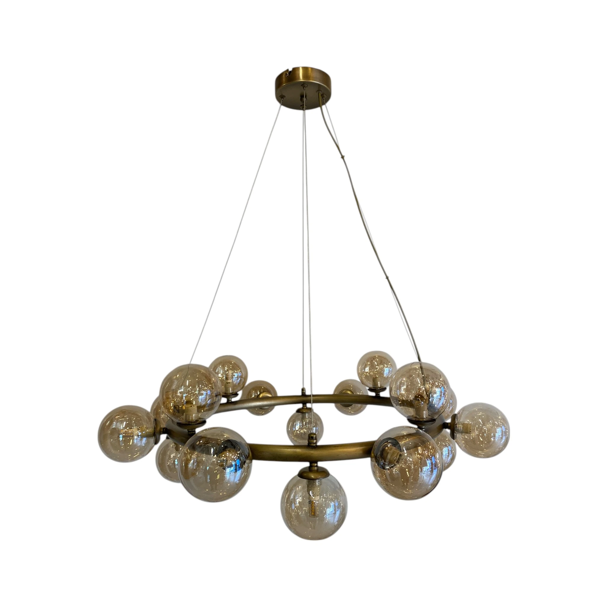 Modern Tasarım Cam Küreli Eskitme Renk Avize