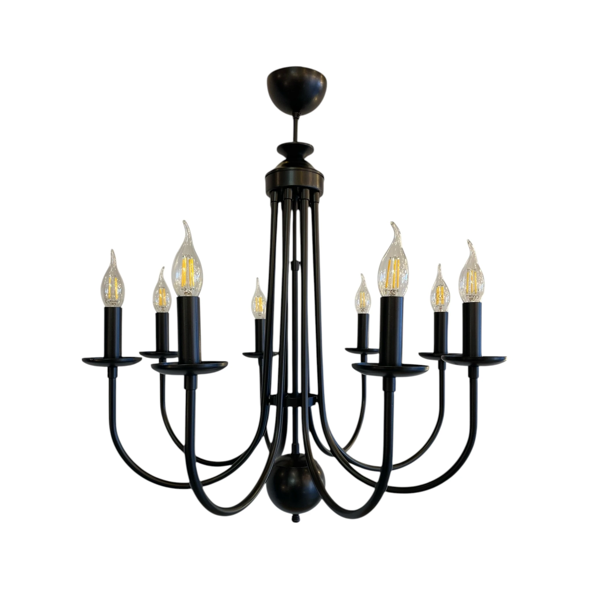 Siyah 8 Kollu Klasik Avize