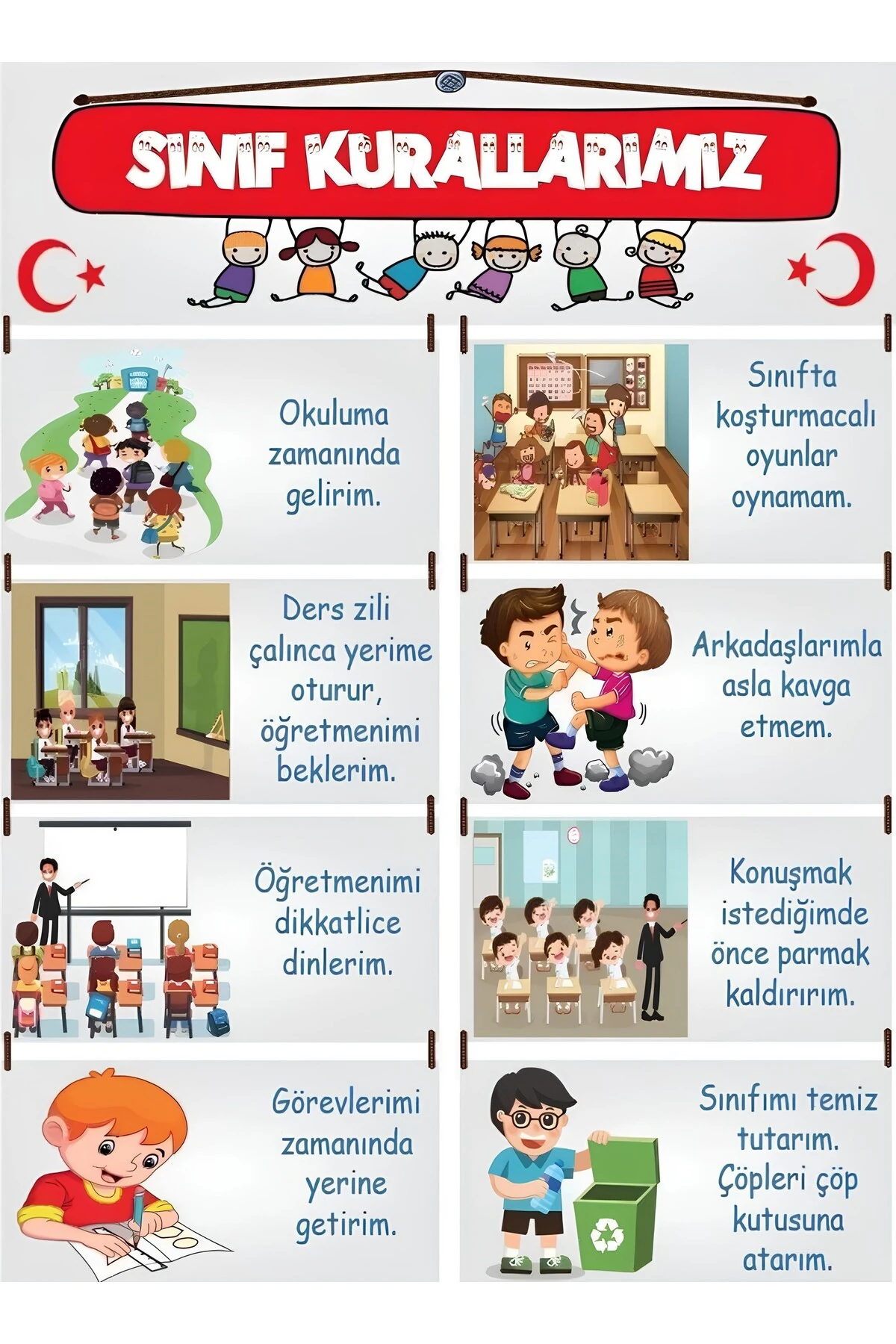 SINIF KURALLARI 50 X 70 (VİNİL BRANDA) DİJİTAL BASKI