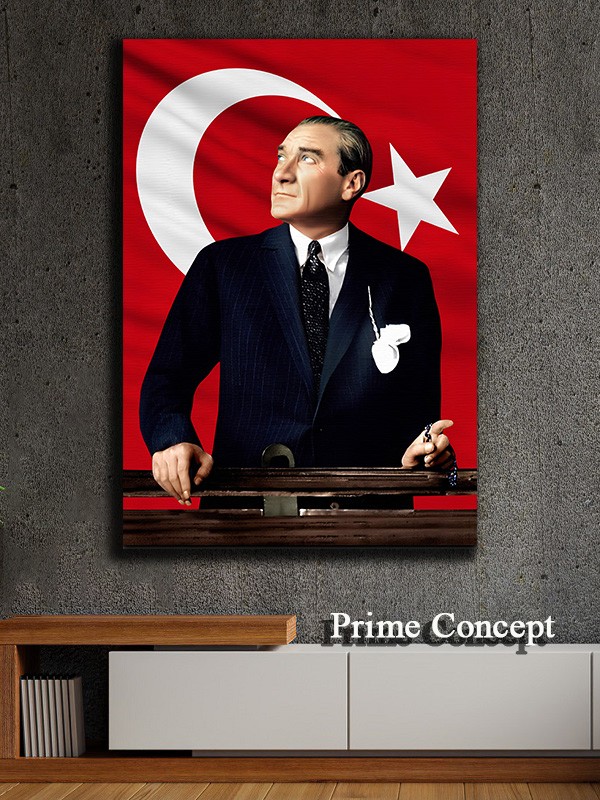 İstikbal Göklerdedir Atatürk kanvas tablo