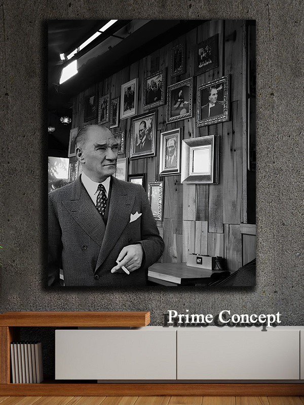 Siyah beyaz Portre Atatürk kanvas tablo