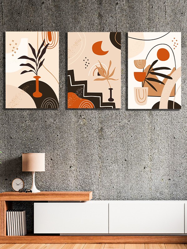 3 lü set kanvas tablo 45x65