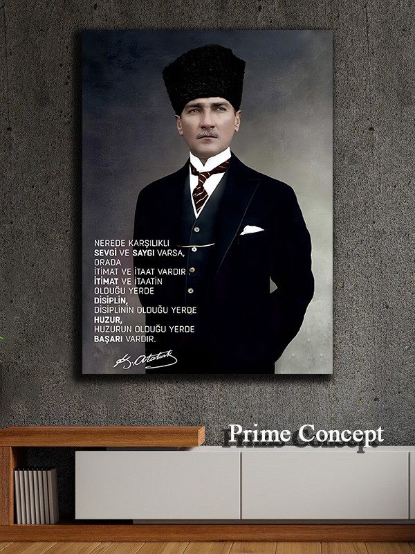 Siyah takım elbiseli ATATÜRK kanvas tablo