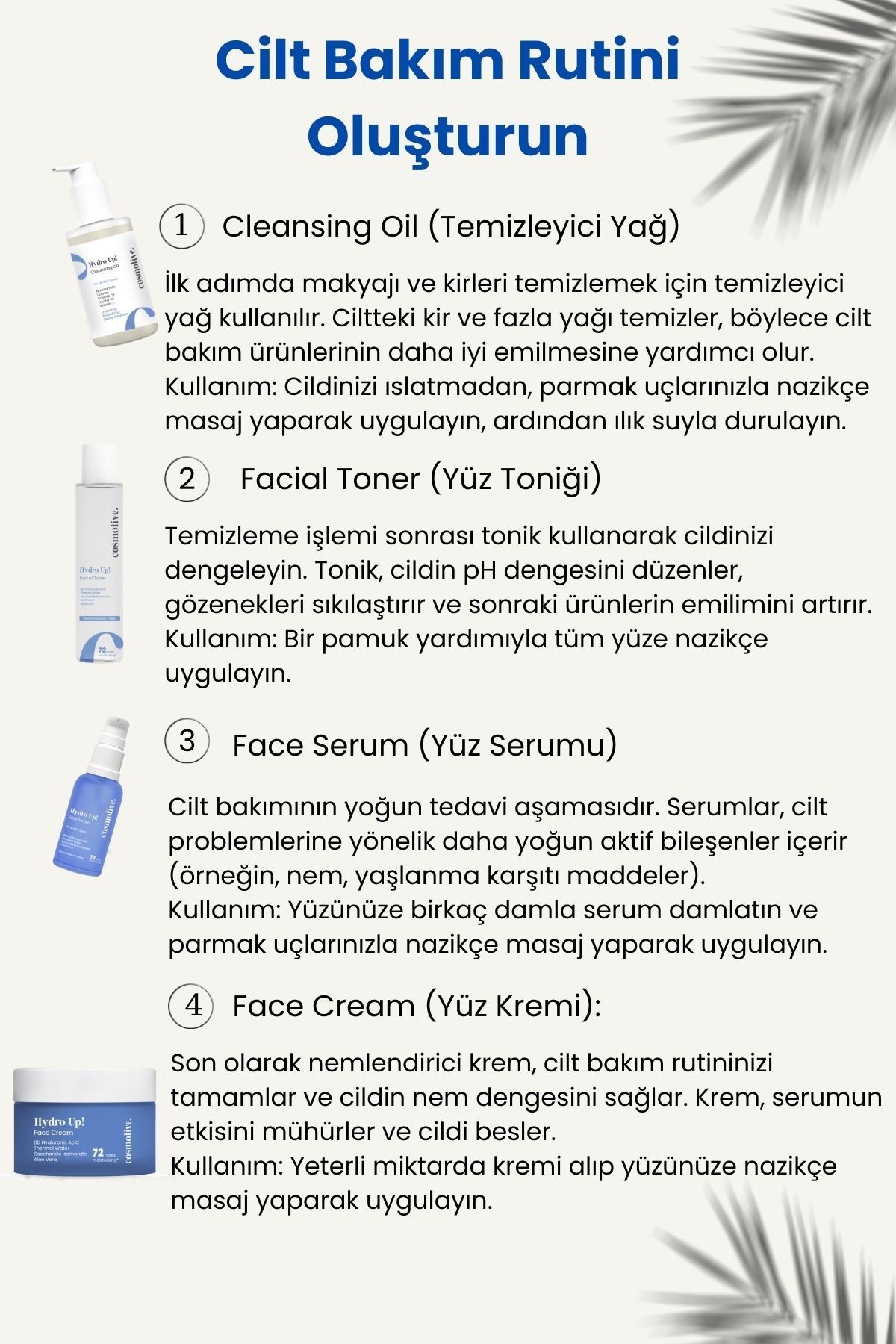 Yüz Kremi | 72 Saat Etkili Nemlendirici | 8d Hyaluronik Asit | Aloe Vera | Tüm Cilt Tipleri