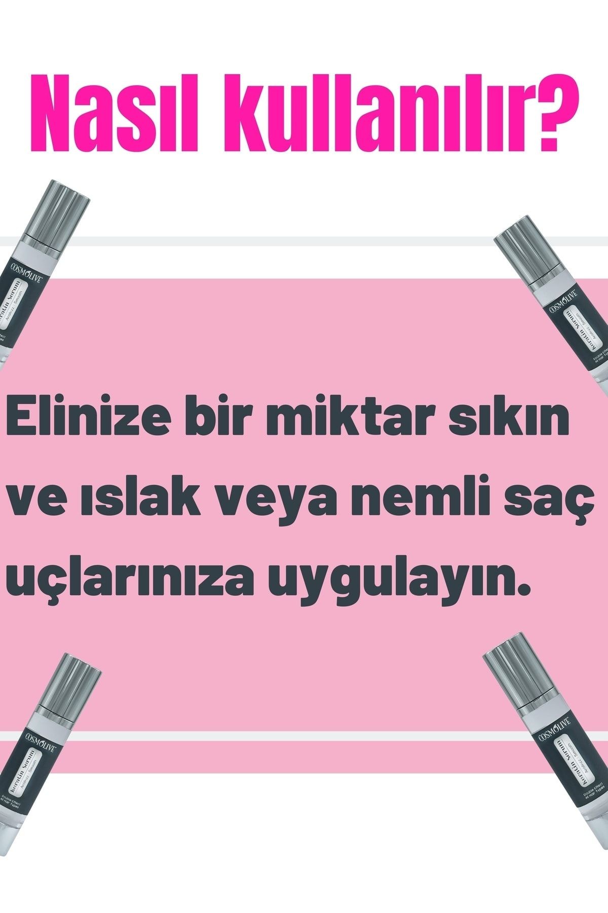 Saç Bakım Yağı Keratin Serumu Onarıcı Canlandırıcı Hizli Sac Uzatma Cilt Yumuşatıcı 50 ml