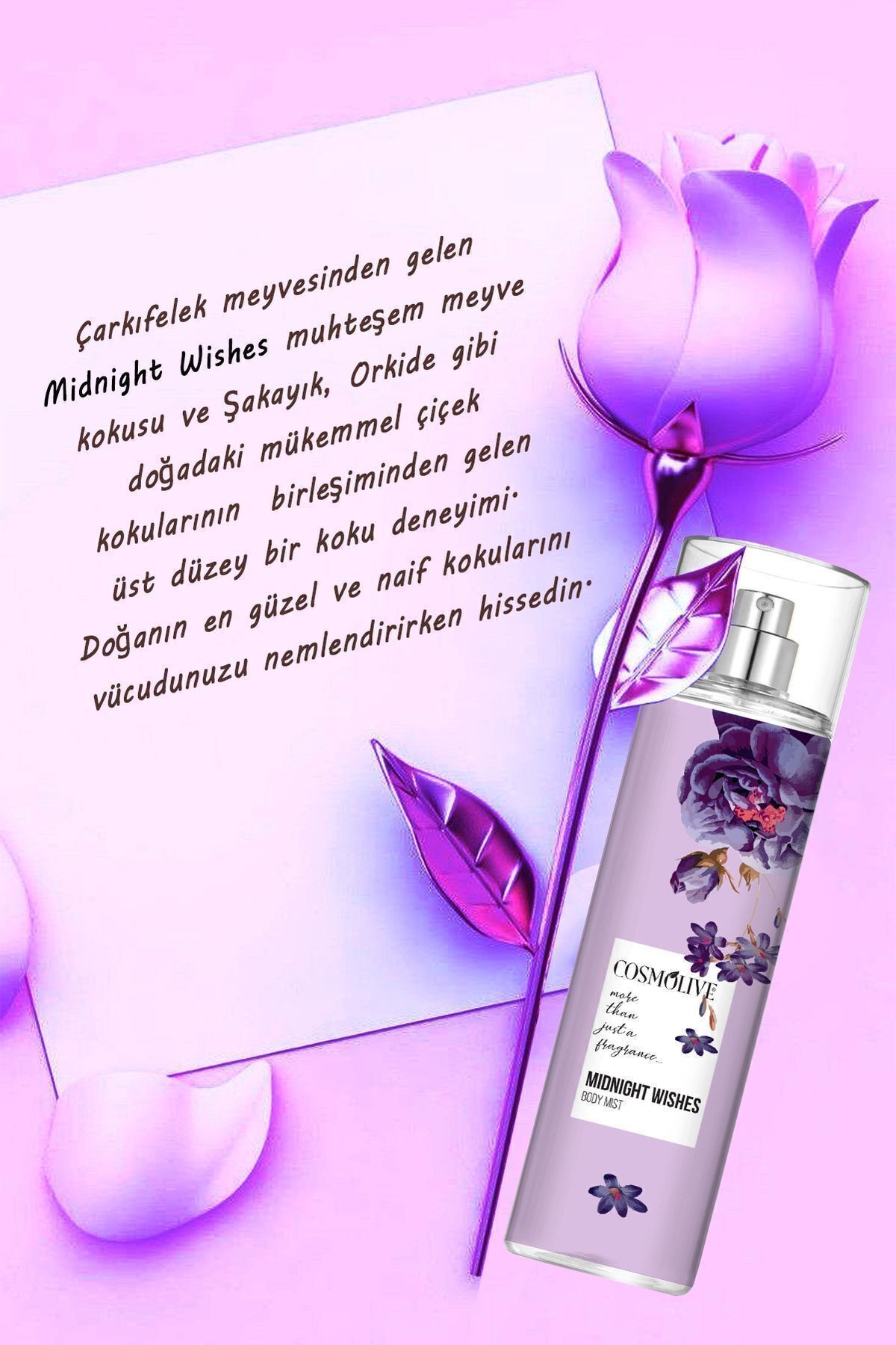 Body Mist Vücut Spreyi Bombshell Midnight Wishes Kadın Işıltılı Nemlendirici Saç Parfümü 250ml