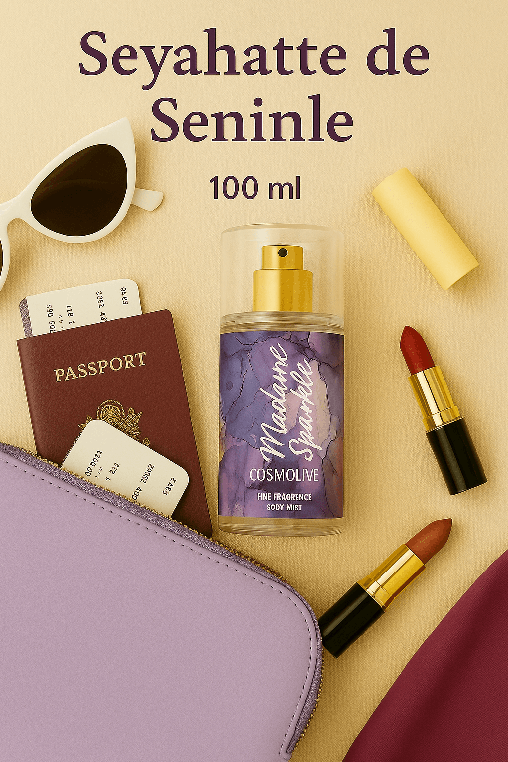 Vücut Spreyi Body Mist | Sedir Ağacı & Yasemin | Seyahat Boy | Kadın | Işıltılı | Nemlendirici