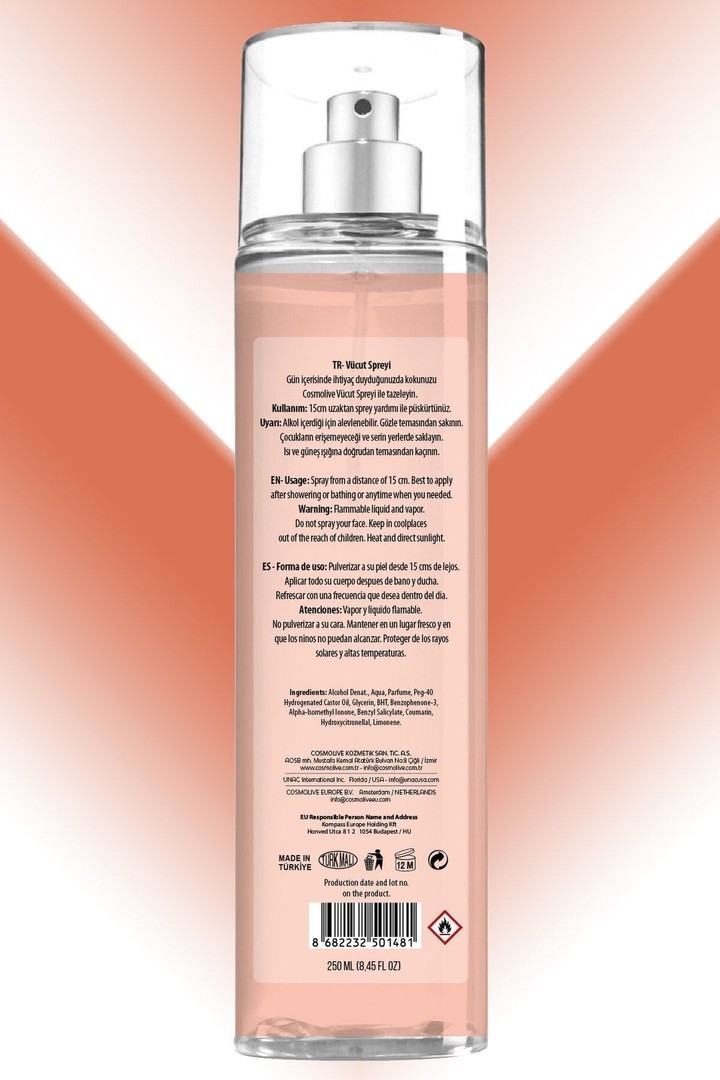 Vücut Spreyi Body Mist | Amber Romance | Autumn Delights | Kadın | Işıltılı | Nemlendirici | 250 ml
