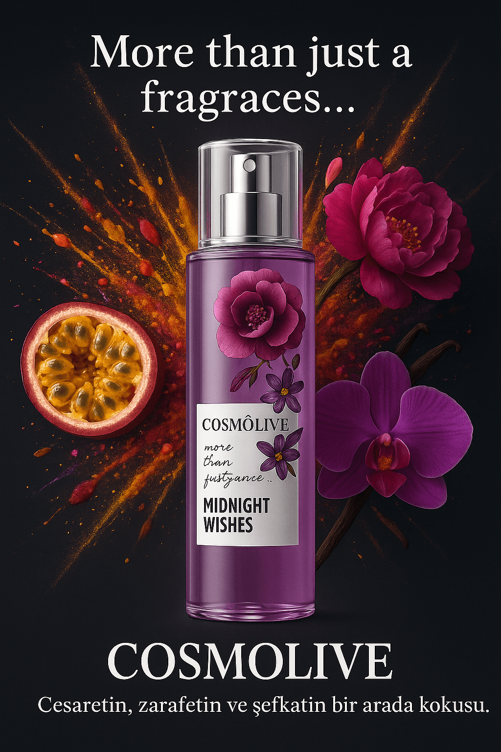Vücut Spreyi Body Mist | Bombshell | Midnight Wishes | Kadın | Işıltılı | Nemlendirici | 250 ml