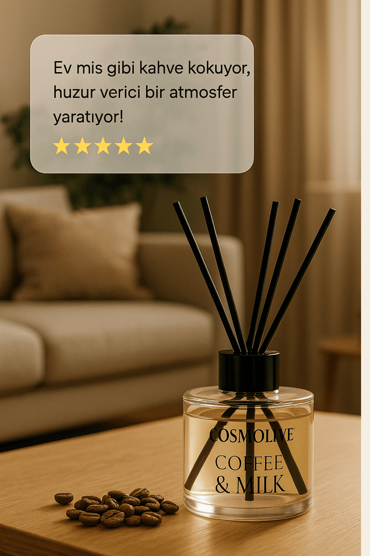 Oda Kokusu | Bambu Çubuklu | Kahve & Süt Kokulu | 100 ml