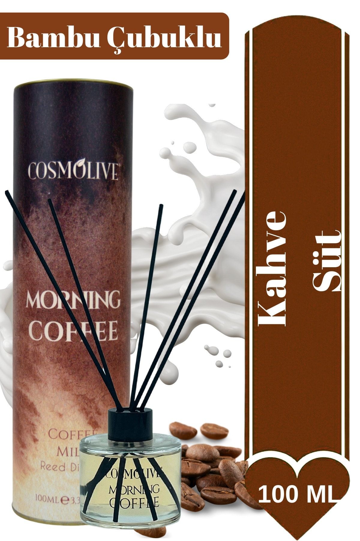 Oda Kokusu Bambu Çubuklu Morning Coffee Kahve Ve Süt Kokulu 100 Ml