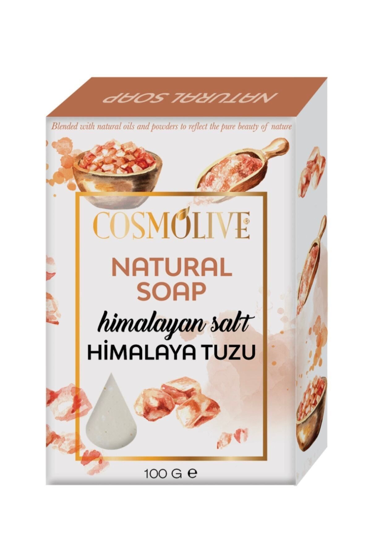 %100 Doğal Himalaya Tuzu Sabunu Yüz Saç Cilt Bakımı Kokulu Sabun 100 gr