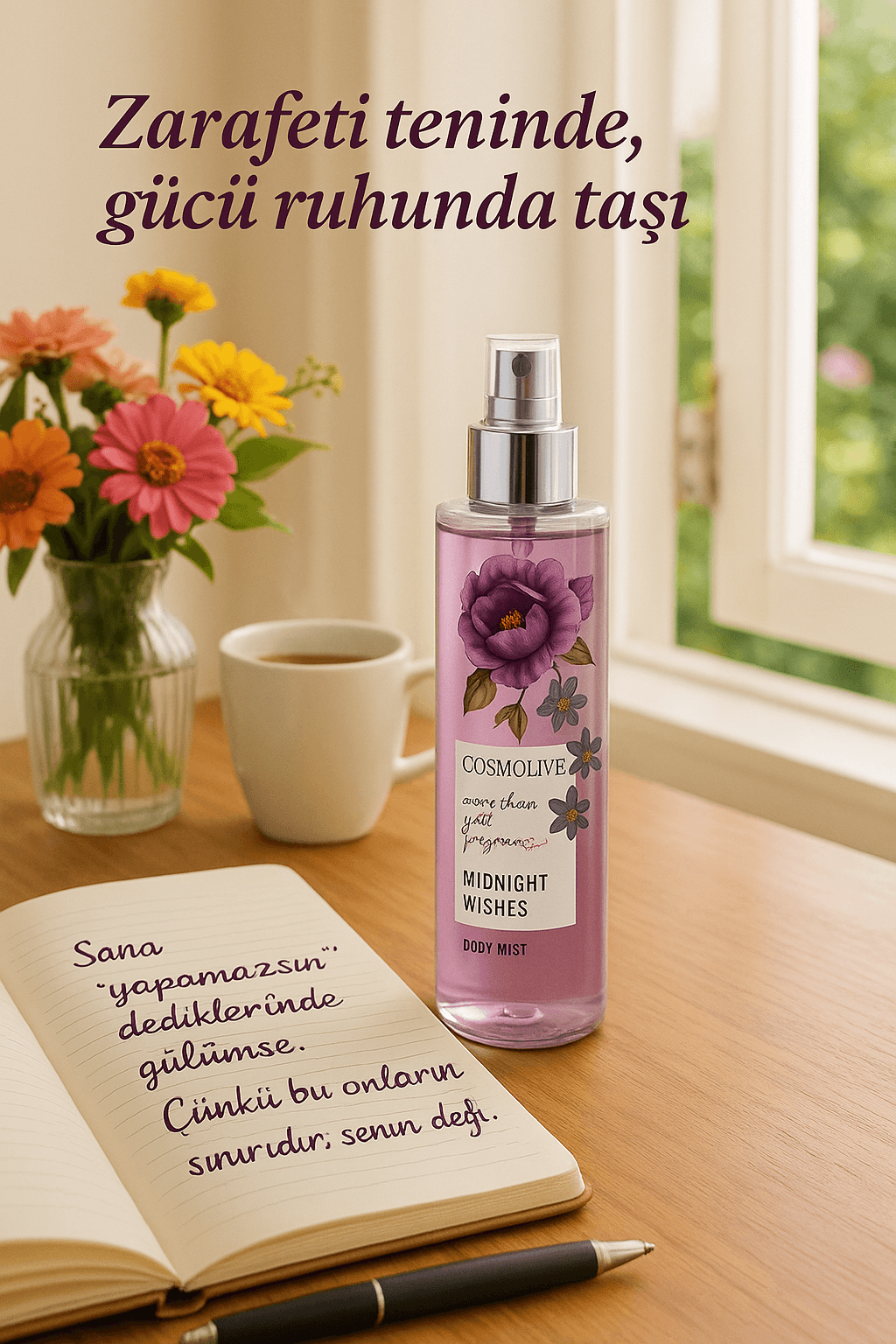 Vücut Spreyi Body Mist | Bombshell | Midnight Wishes | Kadın | Işıltılı | Nemlendirici | 250 ml