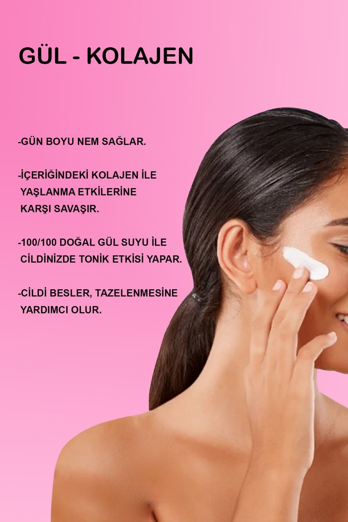 Nemlendirici Yüz Kremi Gül & Kolajen Yaşlanma Karşıtı Ve Gözenek Sıkılaştırıcı Cilt Bakımı 50 Ml.