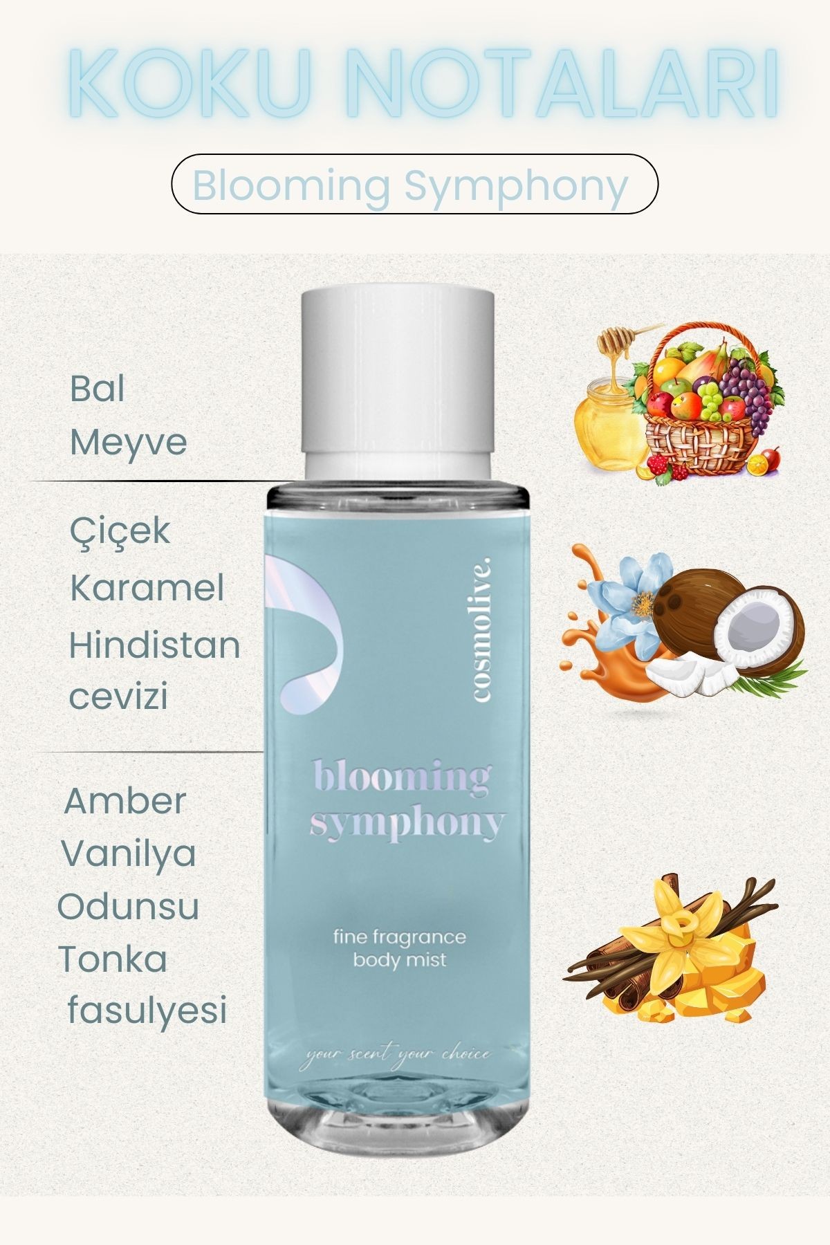 Vücut Spreyi Body Mist Golden Honey Blooming Symphony Işıltılı Nemlendirici Kadın 250 ml