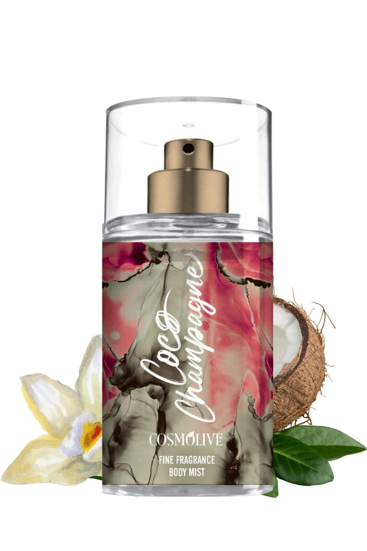 Seyahat Boyu Body Mist Vücut Spreyi Coconut Passion Coco Champagne Kadın Işıltılı Saç Parfümü