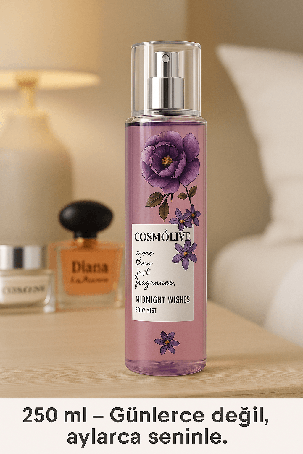 Vücut Spreyi Body Mist | Bombshell | Midnight Wishes | Kadın | Işıltılı | Nemlendirici | 250 ml