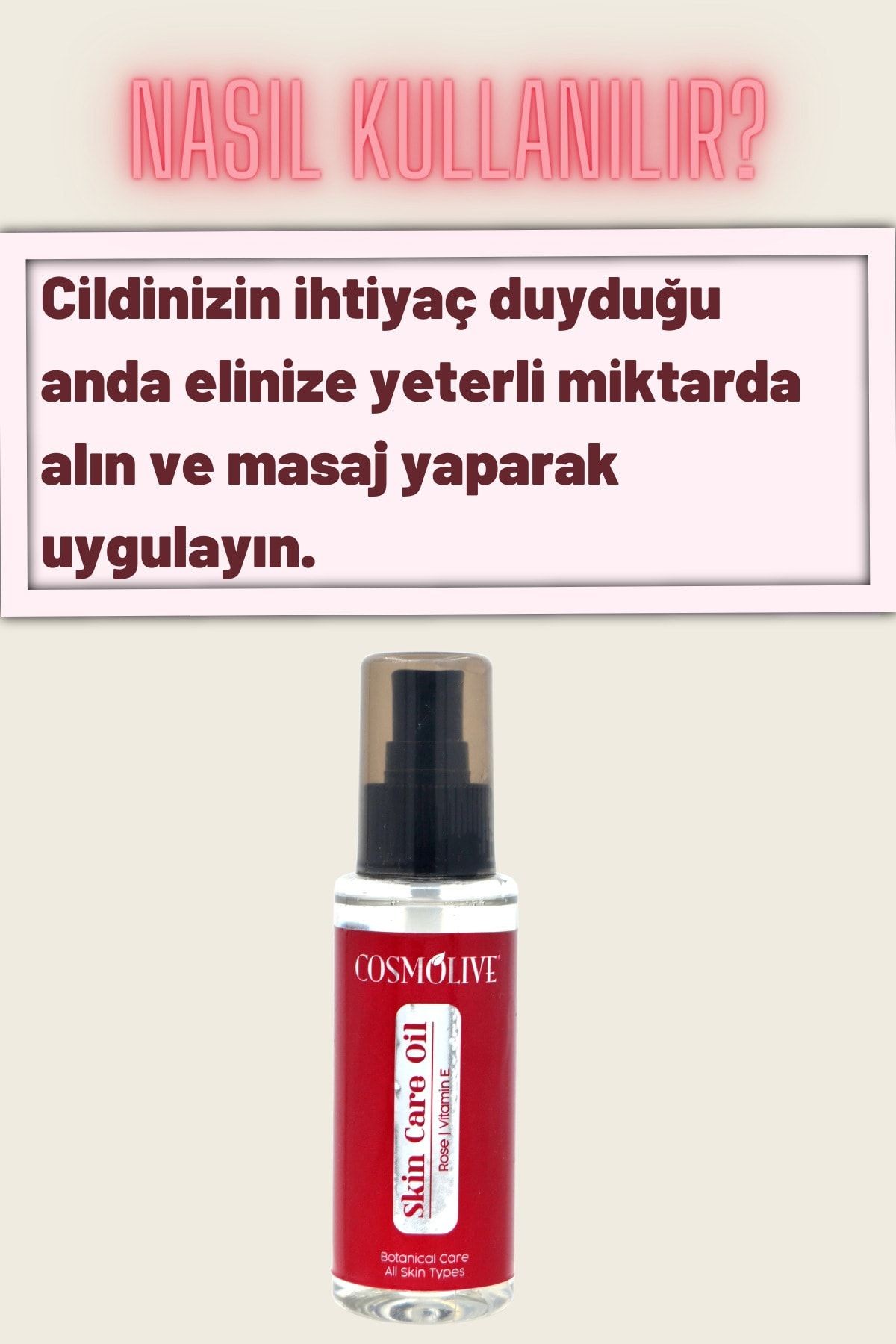 Cilt Bakım Yağı Gül Ve E Vitamini 100 ml