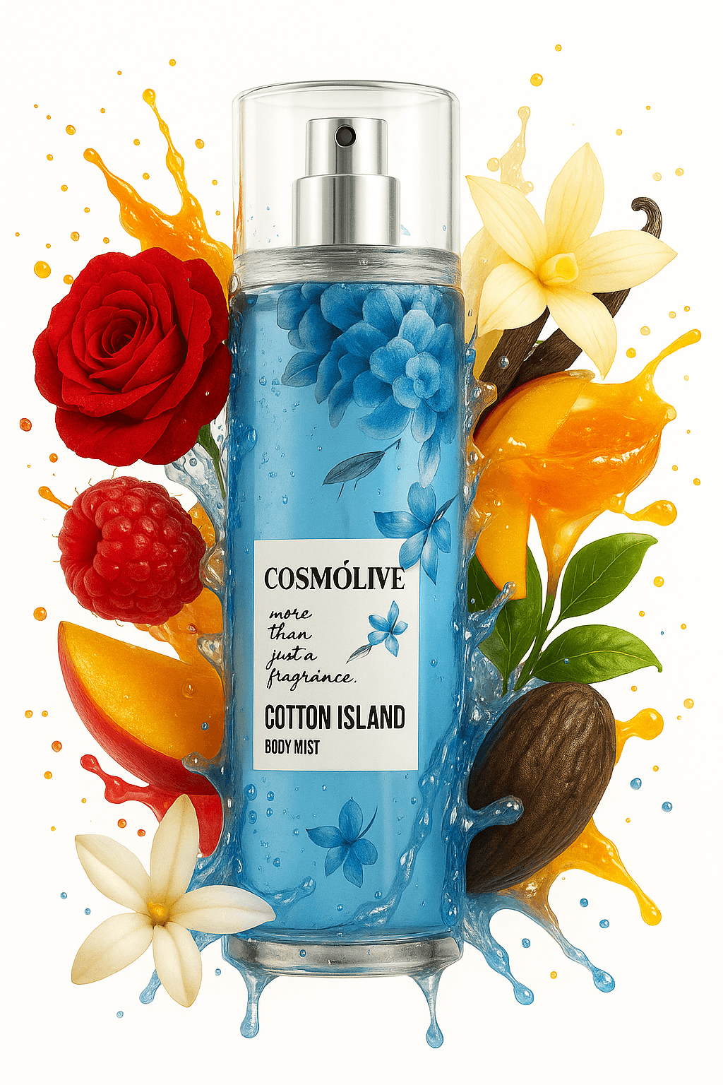 Cosmolive Vücut Spreyi Body Mist | Scandalous | Cotton Island | Kadın | Işıltılı | Nemlendirici