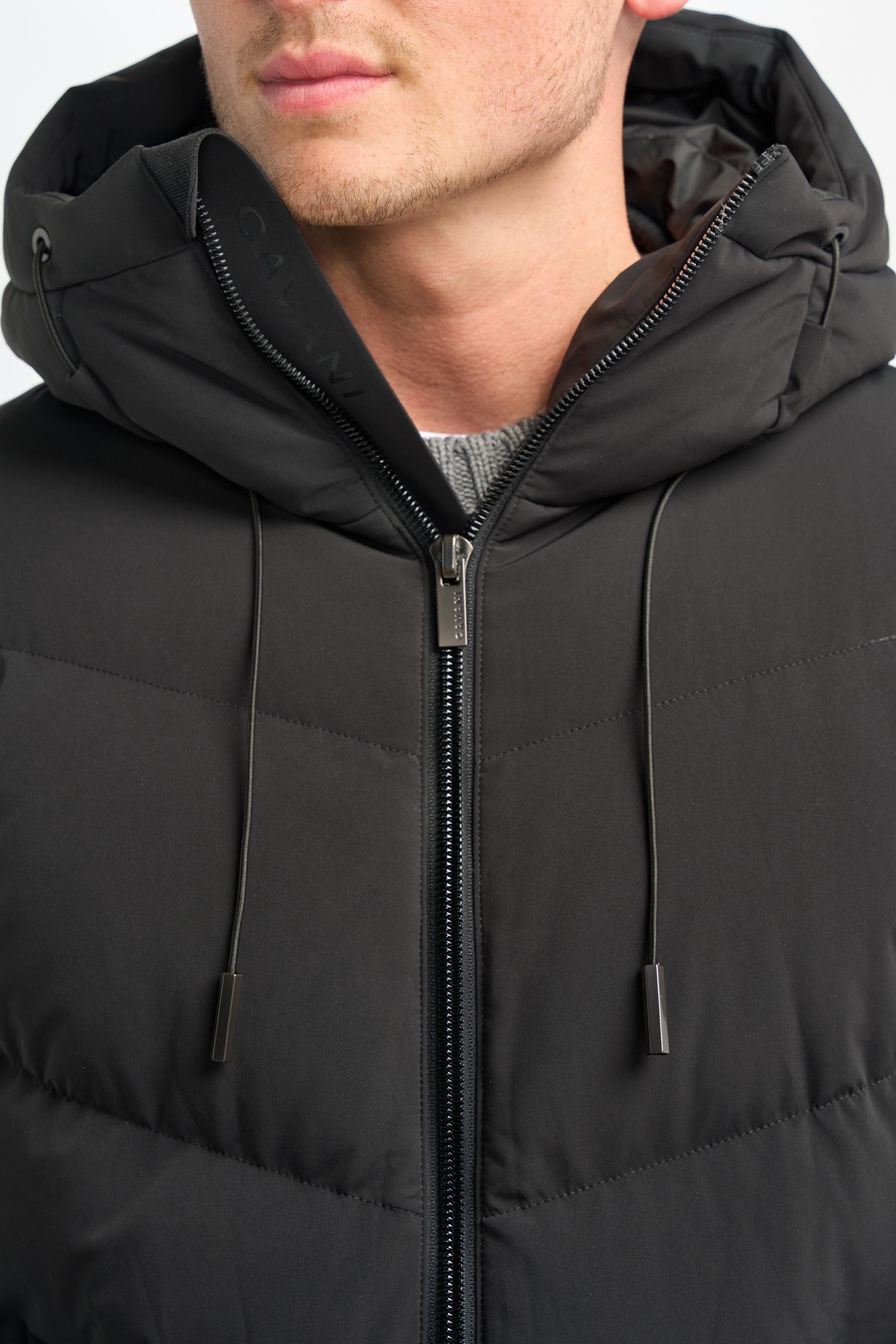 Herren gestepptes Pufferjacke Wintermantel - FABINI - Schwarz