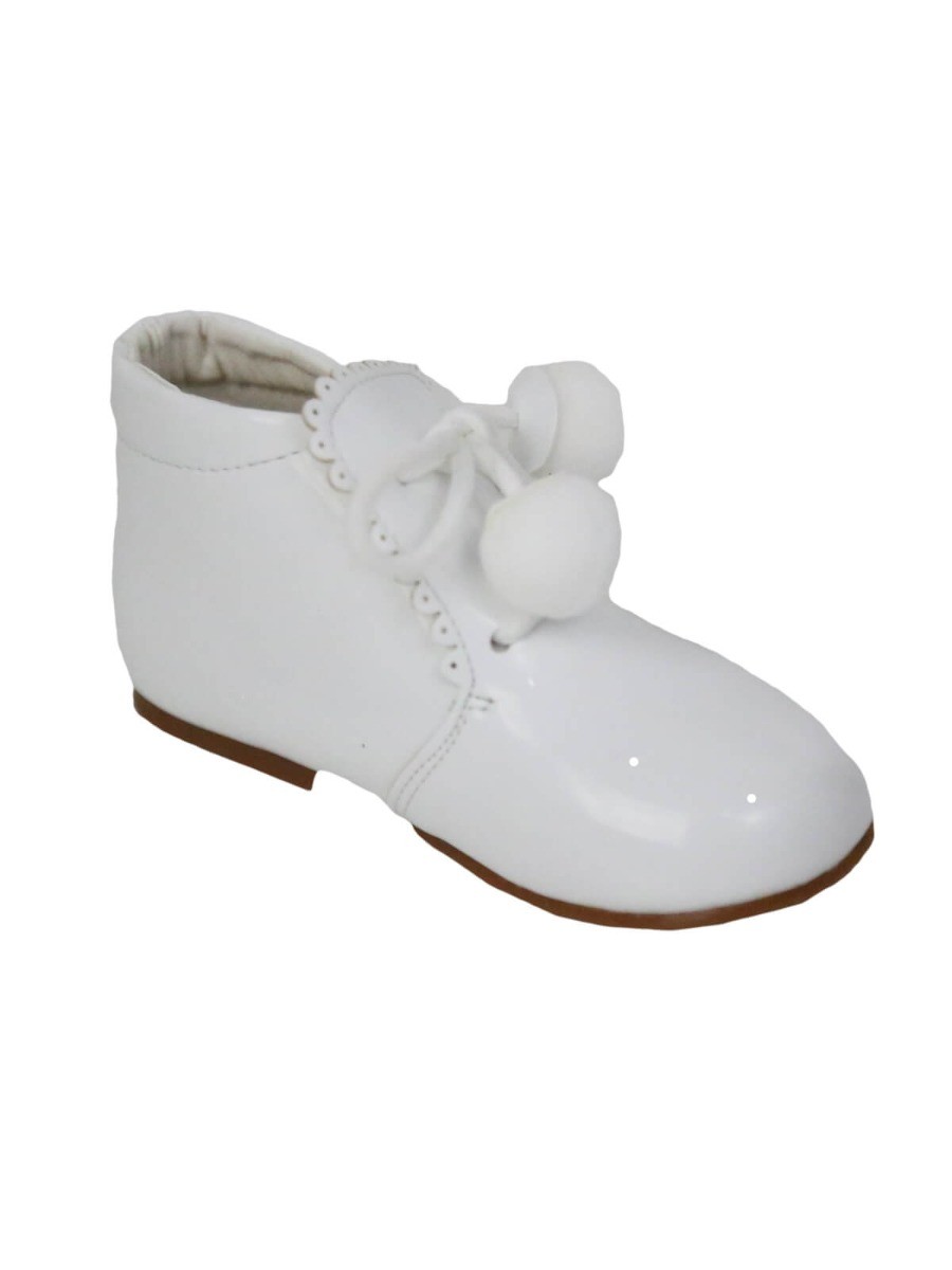 Niedliche PomPom Schuhe für Baby Mädchen - Weiß