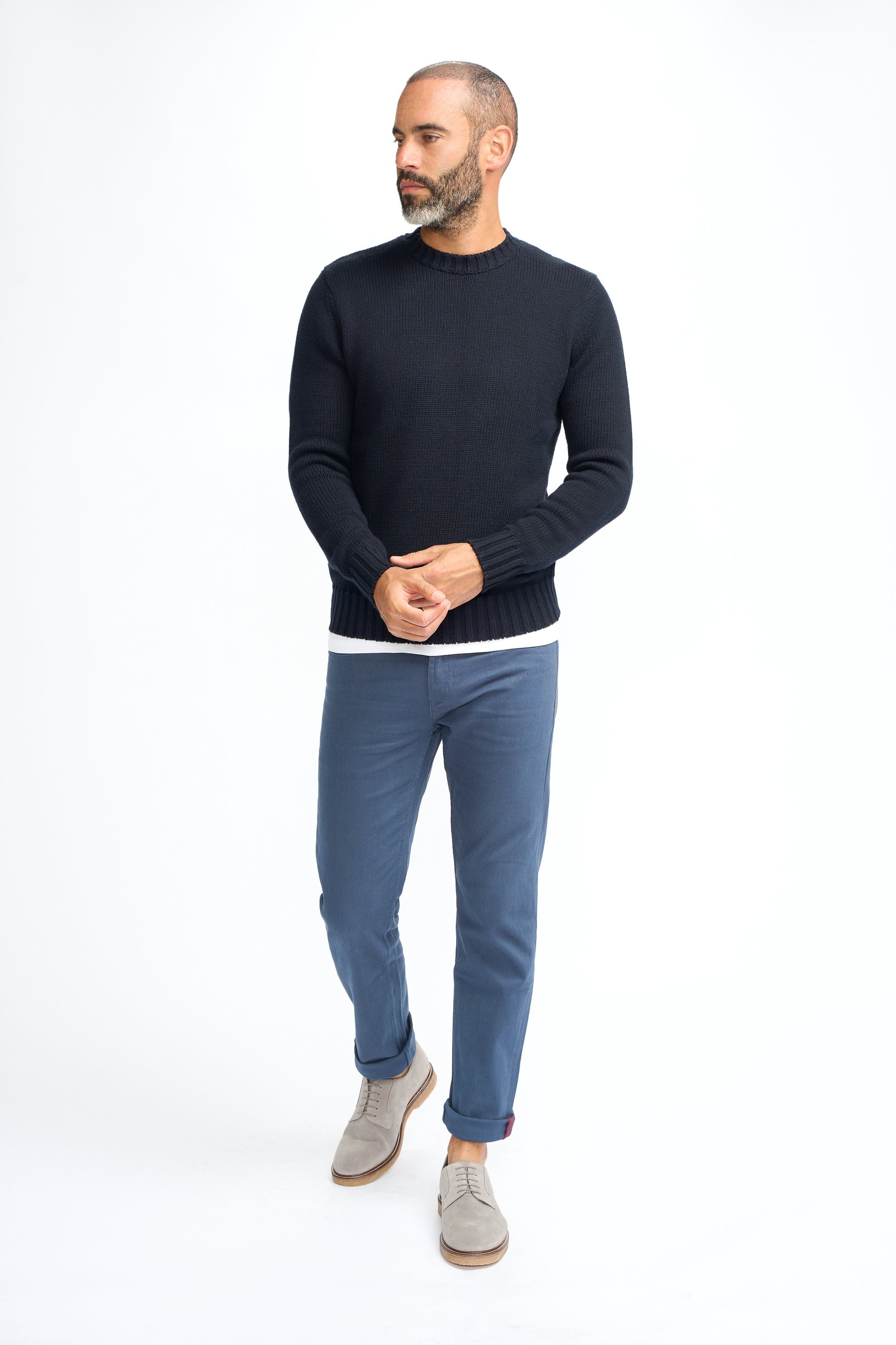 Herren Klassischer Strickpullover - FARREL - Navy blau