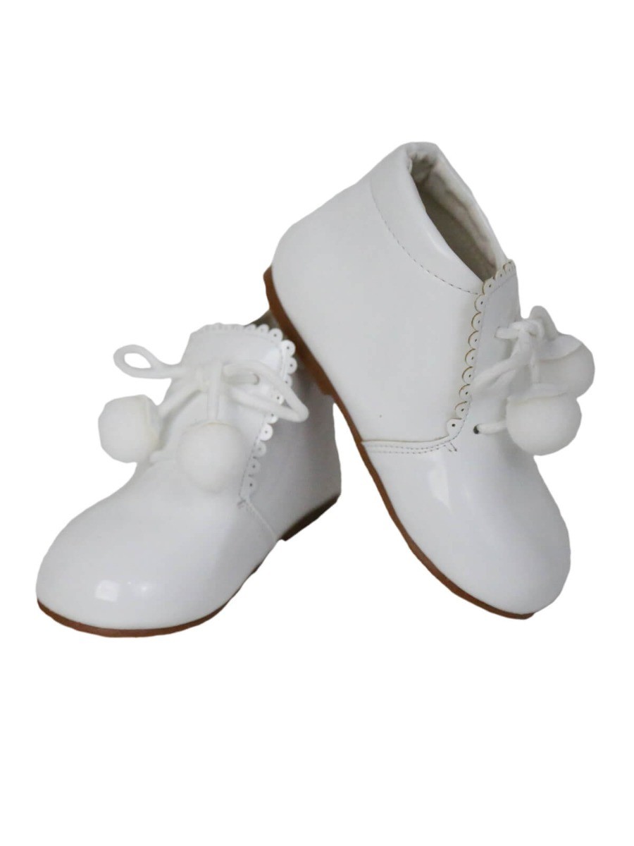 Niedliche PomPom Schuhe für Baby Mädchen - Weiß