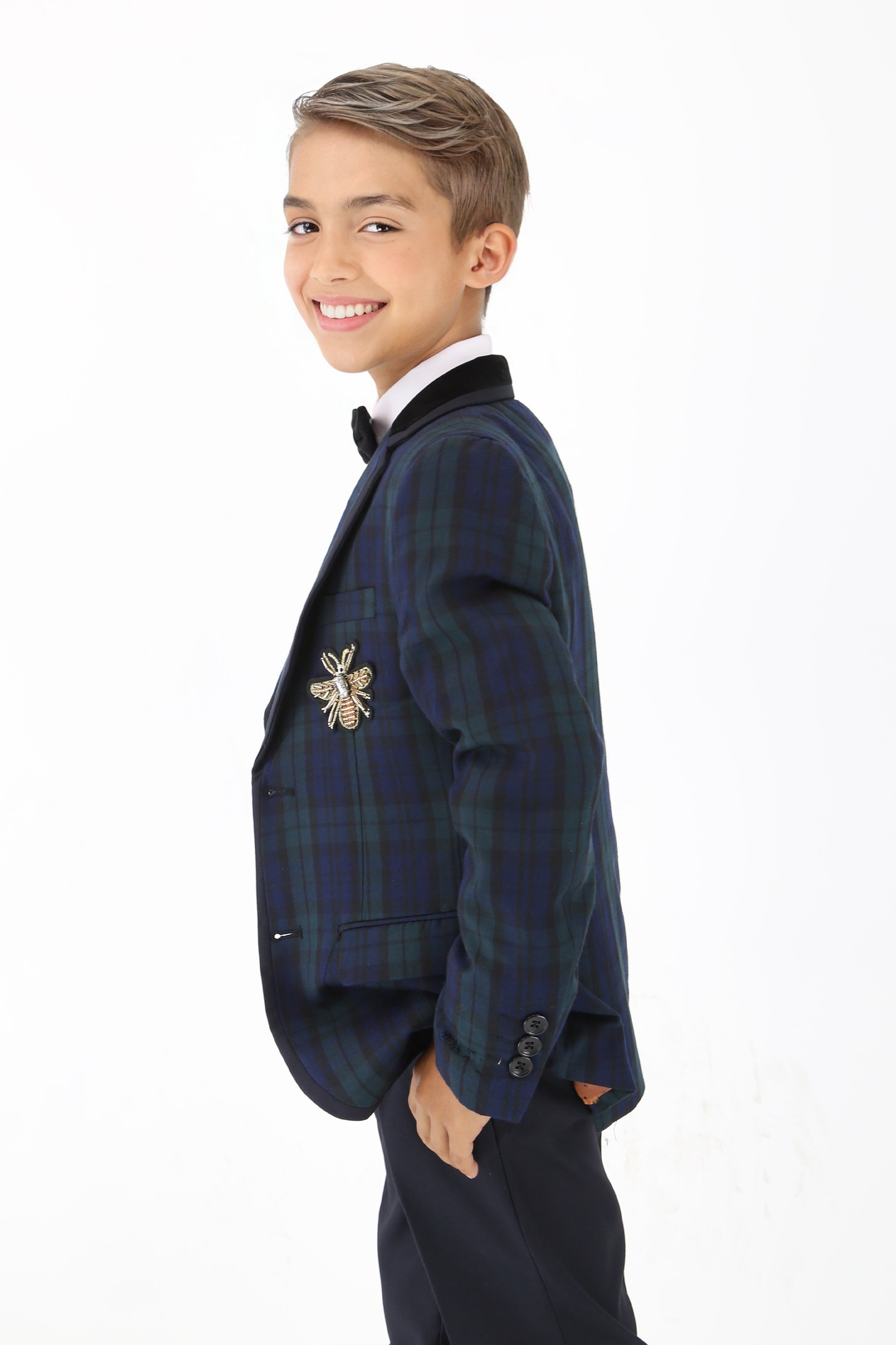 Stylish Boys Tartan Plaid Suit