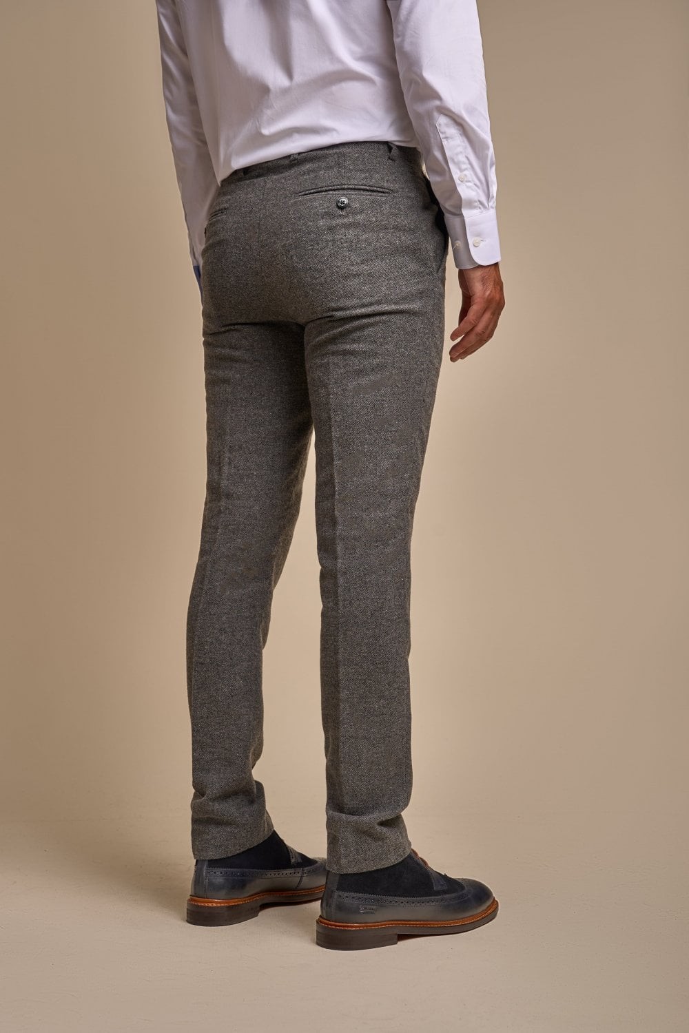 Men's Herringbone Tweed Slim Fit Pants - MARTEZ