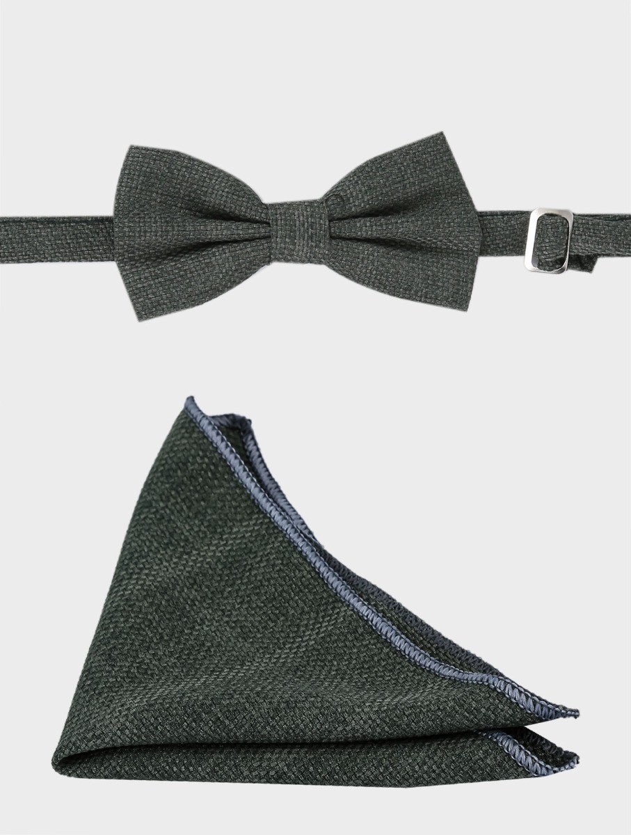 Boys & Men's Tweed Windowpane Check Bow Tie Set